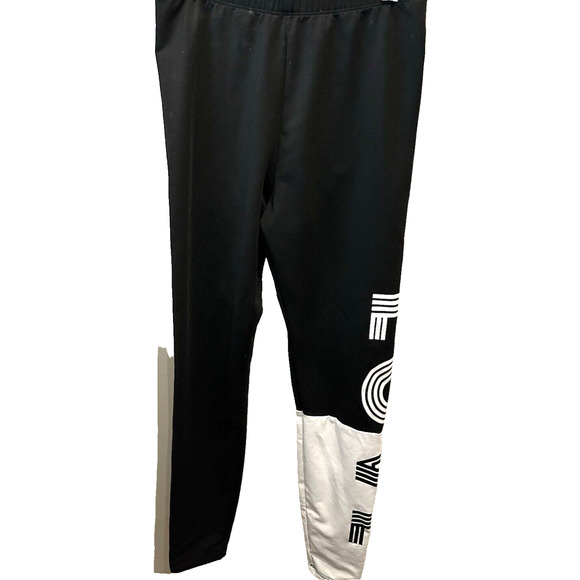 Women’s SHEIN Black And White LOVE Athletic Track Elastic Waist Pants Small 4 6 - Picture 1 of 7